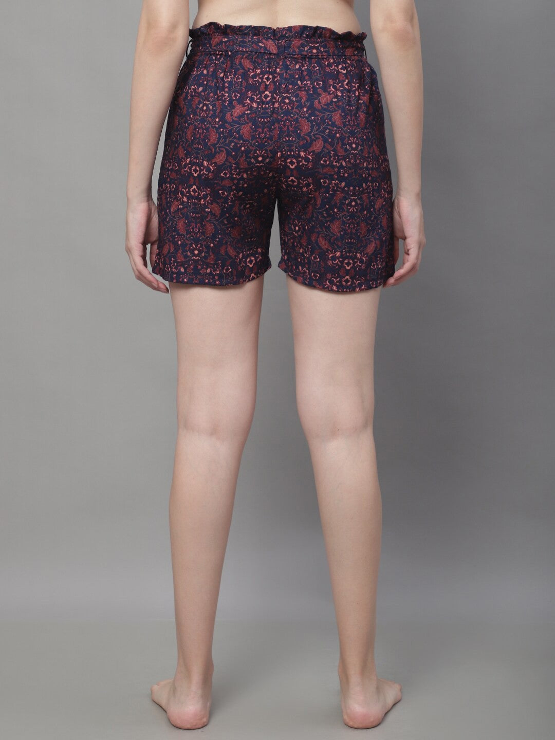 TrendiVastra Women Floral Print Lounge Shorts Casual Wear Style 1 in Multicolor lounge shorts, floral print, fabric detail