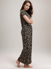 TrendiVastra Women Tie Dye Co-Ord Set Casual Wear in Black co-ord set, tie dye design, side view