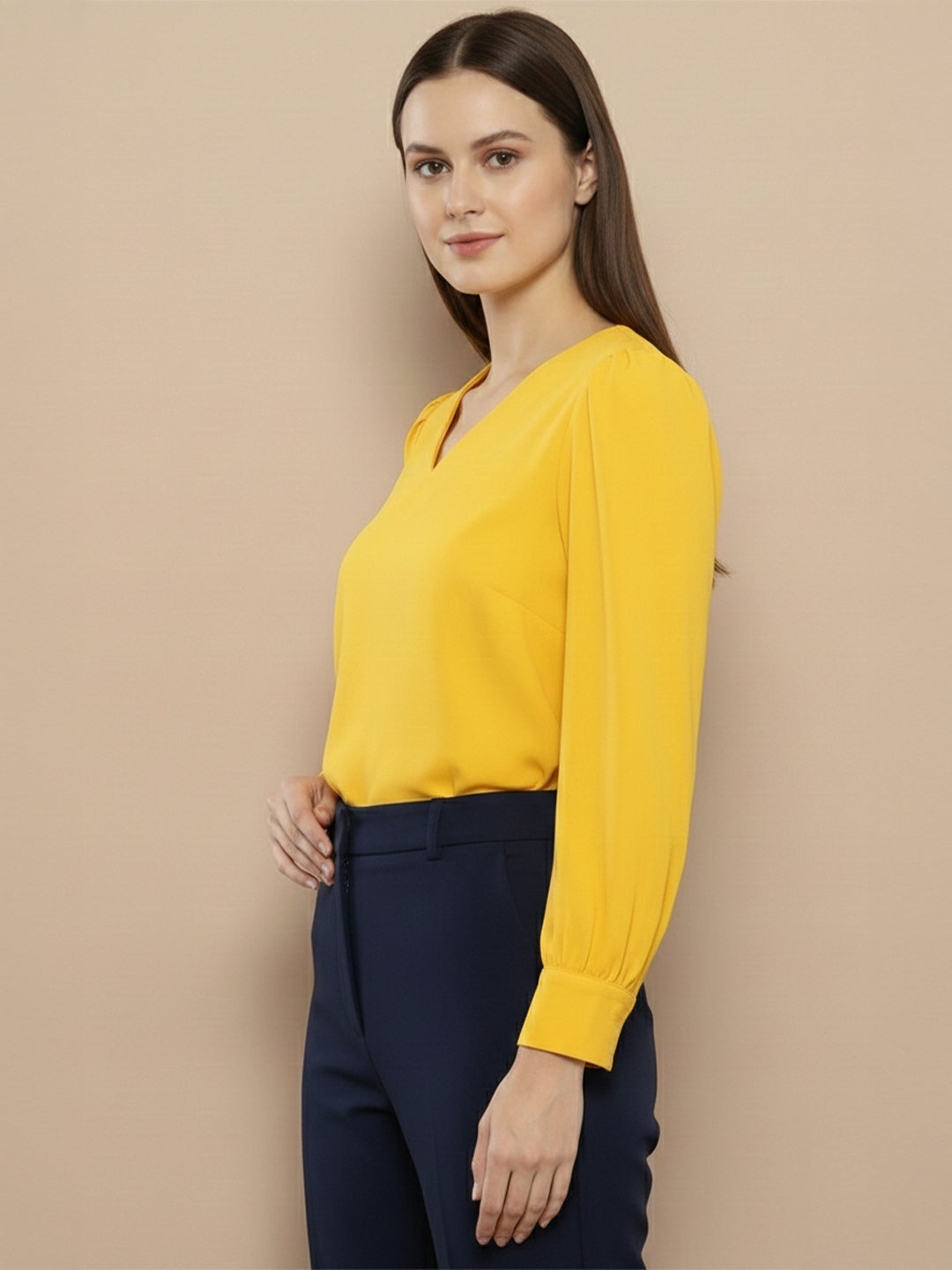 TrendiVastra Women Paisley Print Top Office Wear in Grey top, paisley print, fabric detail view