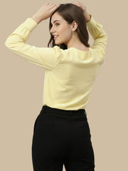 TrendiVastra Women Paisley Print Top Office Wear in Yellow top, paisley print, look 39 view