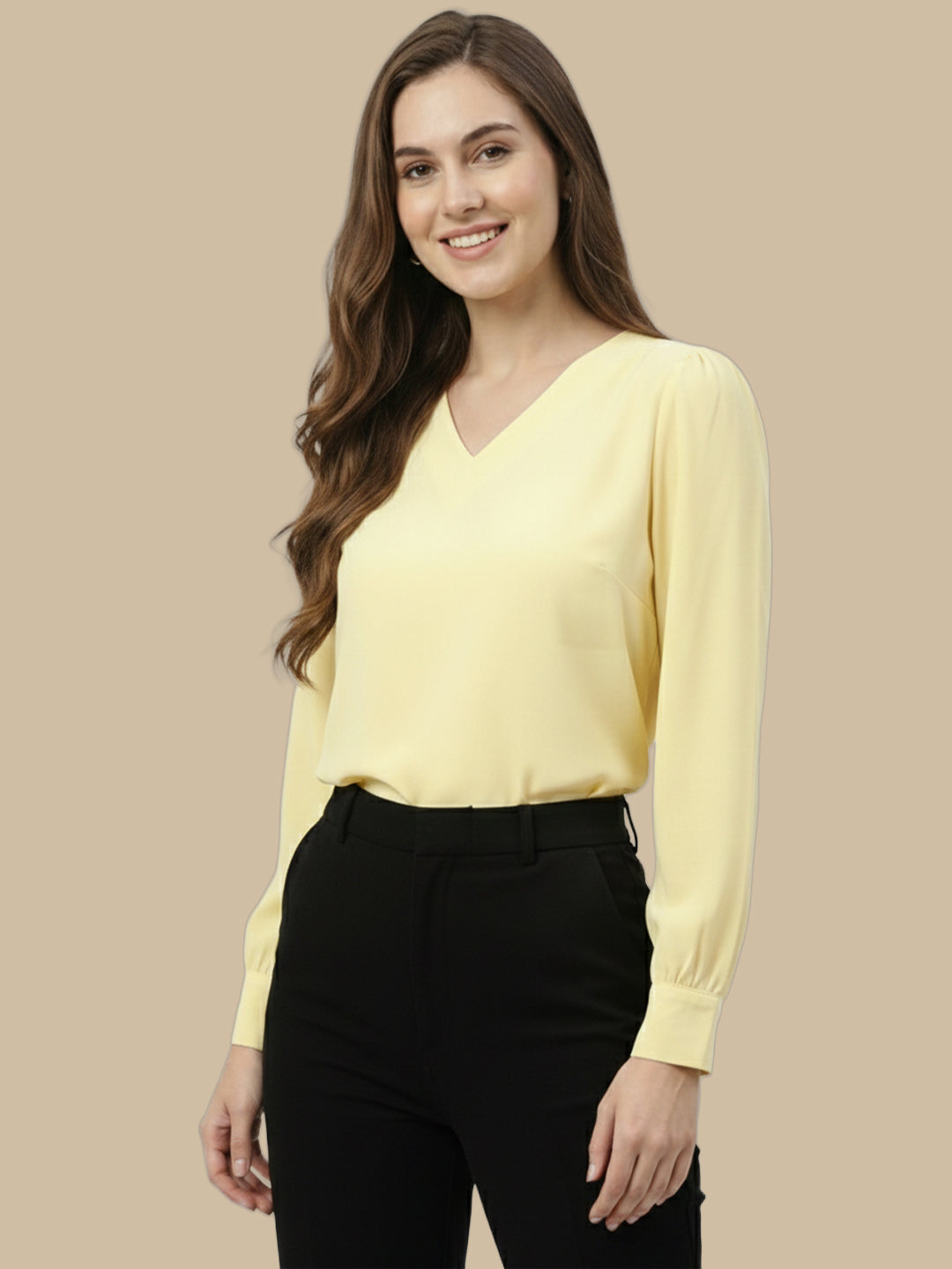 TrendiVastra Women Paisley Print Top Office Wear in Yellow top, paisley print, look 40 view