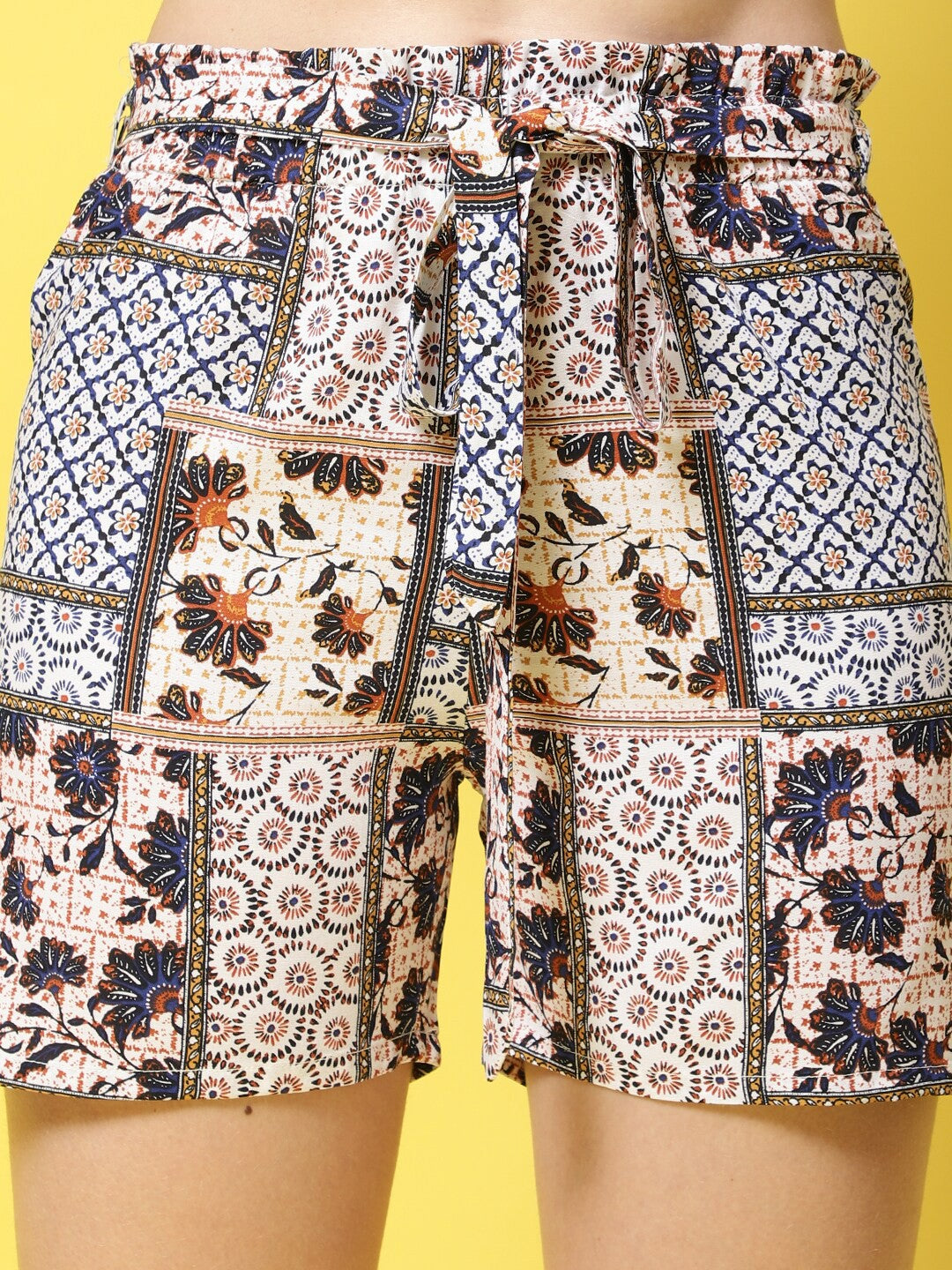 TrendiVastra Women Floral Print Lounge Shorts Casual Wear in Multicolor lounge shorts, floral print, back view