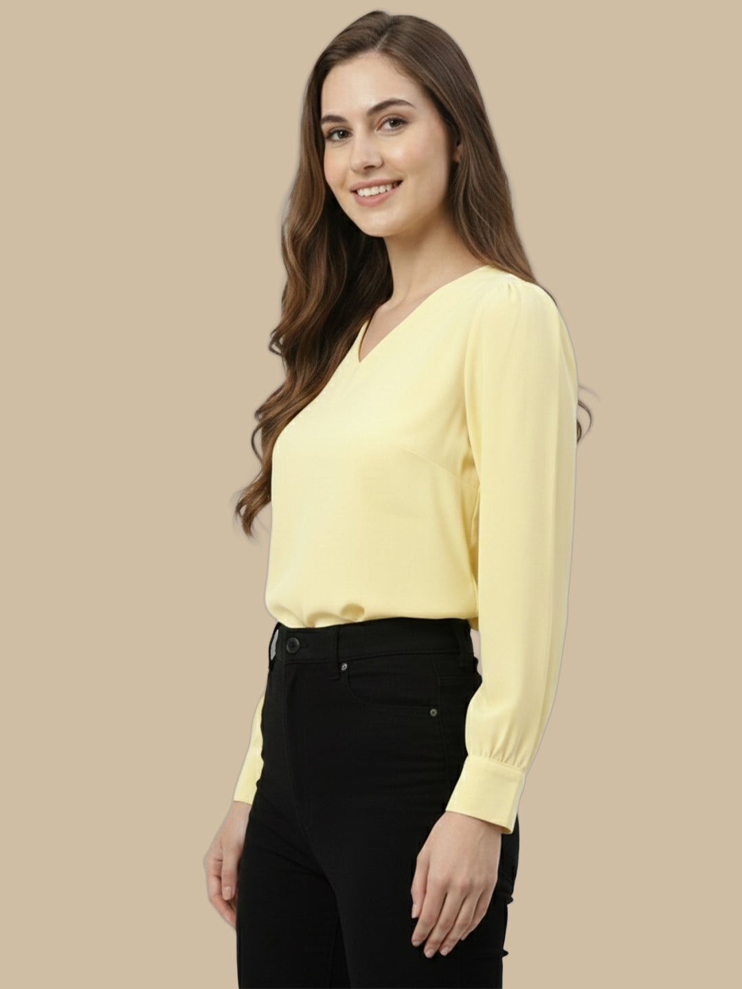 TrendiVastra Women Paisley Print Top Office Wear in Yellow top, paisley print, look 37 view