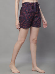 TrendiVastra Women Floral Print Lounge Shorts Casual Wear Style 1 in Multicolor lounge shorts, floral print, look 6 view