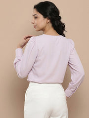 TrendiVastra Women Solid Regular Fit V Neck Top Office Wear in Pink top, solid design, V neck, regular fit, look 28 view