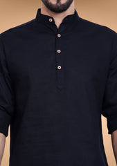 Classic Noir Cotton Kurta