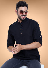 Classic Noir Cotton Kurta