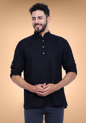 Classic Noir Cotton Kurta