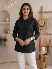 TrendiVastra Women Shirt Collar Office Wear Style 1 in White shirt, modern design, collar, look 19 view