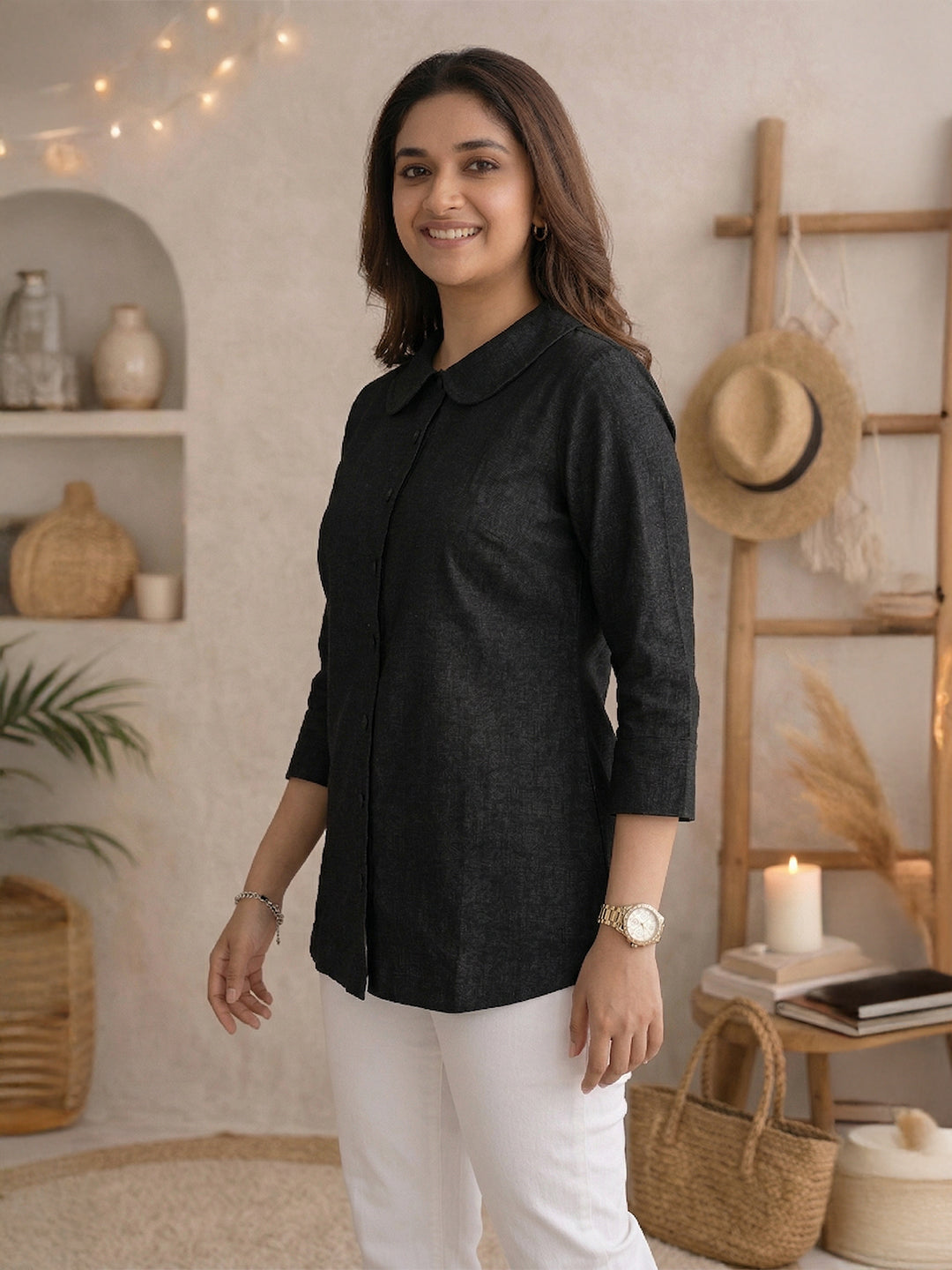 TrendiVastra Women Shirt Collar Office Wear Style 1 in White shirt, modern design, collar, look 21 view