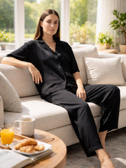 TrendiVastra Women Co-Ord Set Casual Wear in Black co-ord set, modern design, front view
