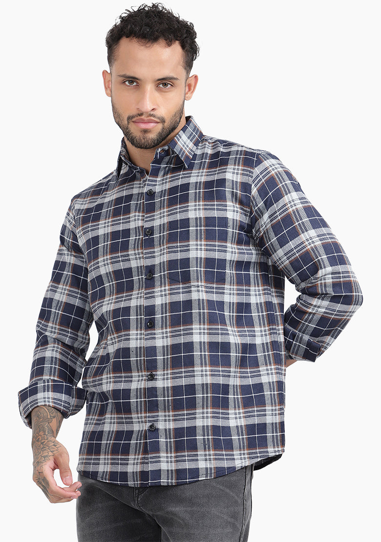 Brown Blaze Check Shirt