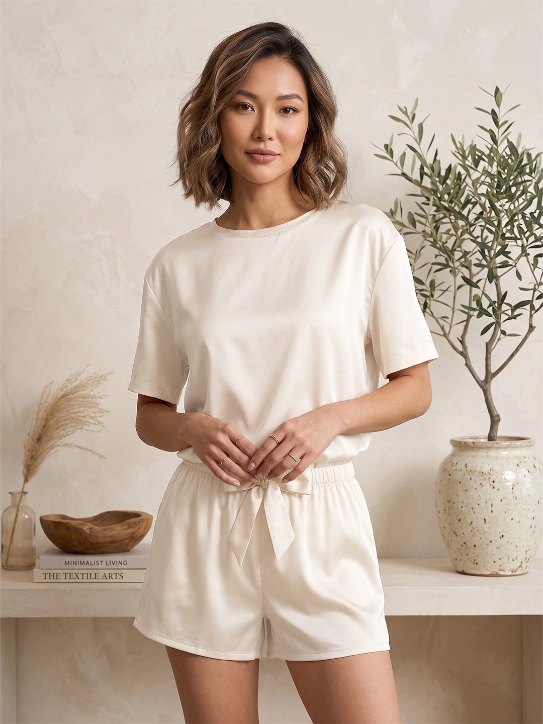 TrendiVastra Women Co-Ord Set Casual Wear in Cream co-ord set, modern design, front view
