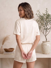 TrendiVastra Women Co-Ord Set Casual Wear in Cream co-ord set, modern design, back view