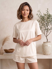 TrendiVastra Women Co-Ord Set Casual Wear in Cream co-ord set, modern design, style detail view