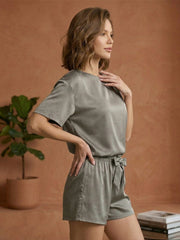 TrendiVastra Women Co-Ord Set Casual Wear in Grey co-ord set, modern design, back view