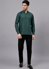 Men's Cotton Blend Slim Fit Short Kurta