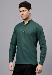 Men's Cotton Blend Slim Fit Short Kurta