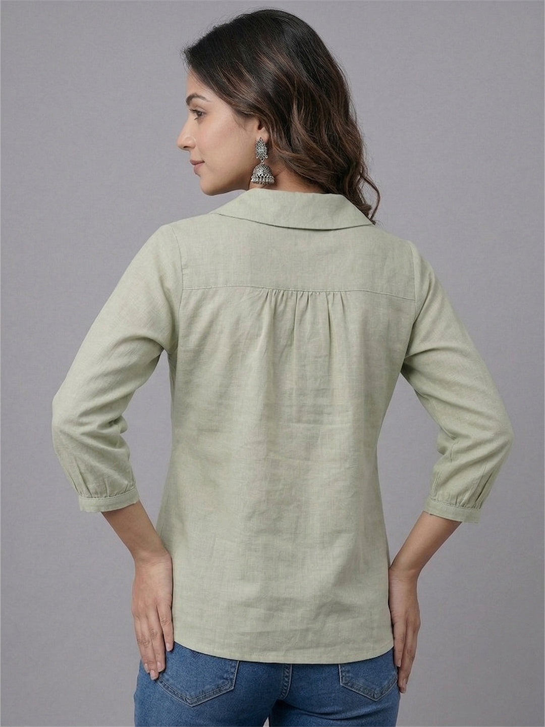 TrendiVastra Women Top Office Wear in Light Green top, modern design, look 8 view