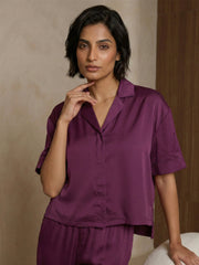 TrendiVastra Women Short Sleeve Co-Ord Set Casual Wear in Magenta co-ord set, modern design, short sleeve, look 6 view