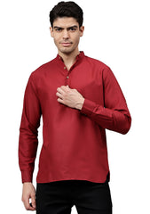 Men's Cotton Blend Slim Fit Short Kurta