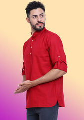 Elegant Maroon Cotton Kurta