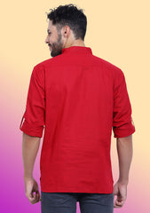 Elegant Maroon Cotton Kurta