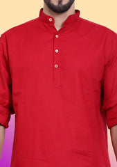 Elegant Maroon Cotton Kurta