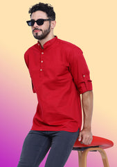 Elegant Maroon Cotton Kurta