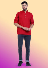 Elegant Maroon Cotton Kurta