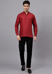 Men's Cotton Blend Slim Fit Short Kurta