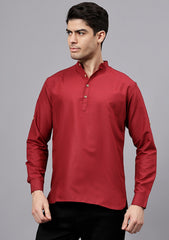 Men's Cotton Blend Slim Fit Short Kurta