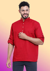 Elegant Maroon Cotton Kurta