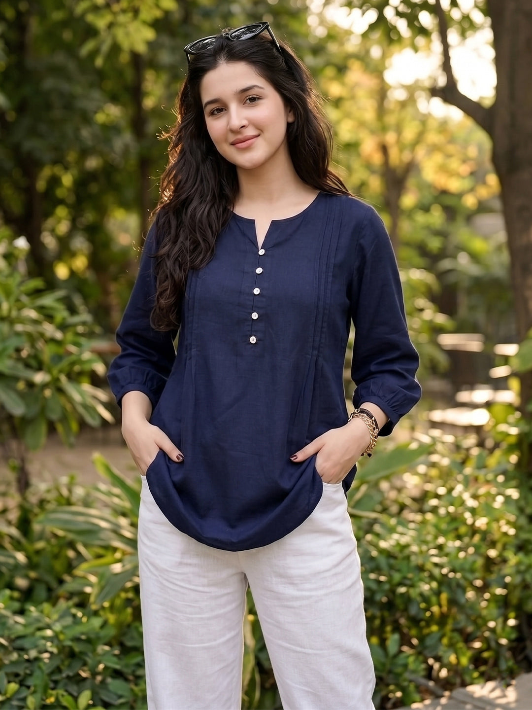 TrendiVastra Women Top Office Wear in Navy Blue top, modern design, look 8 view
