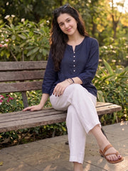 TrendiVastra Women Top Office Wear in Navy Blue top, modern design, look 7 view