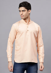 Men's Cotton Blend Slim Fit Short Kurta