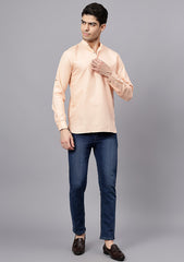 Men's Cotton Blend Slim Fit Short Kurta