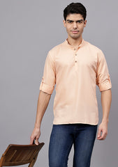 Men's Cotton Blend Slim Fit Short Kurta