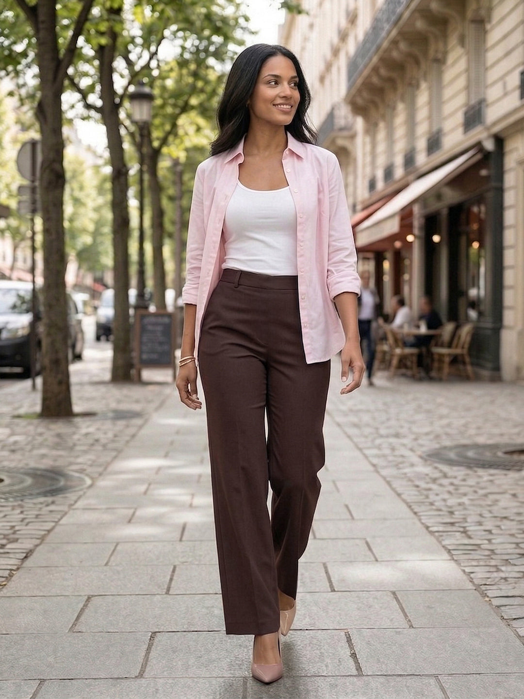 TrendiVastra Women Bottom Casual Wear in Coffee bottom wear, modern design, front view