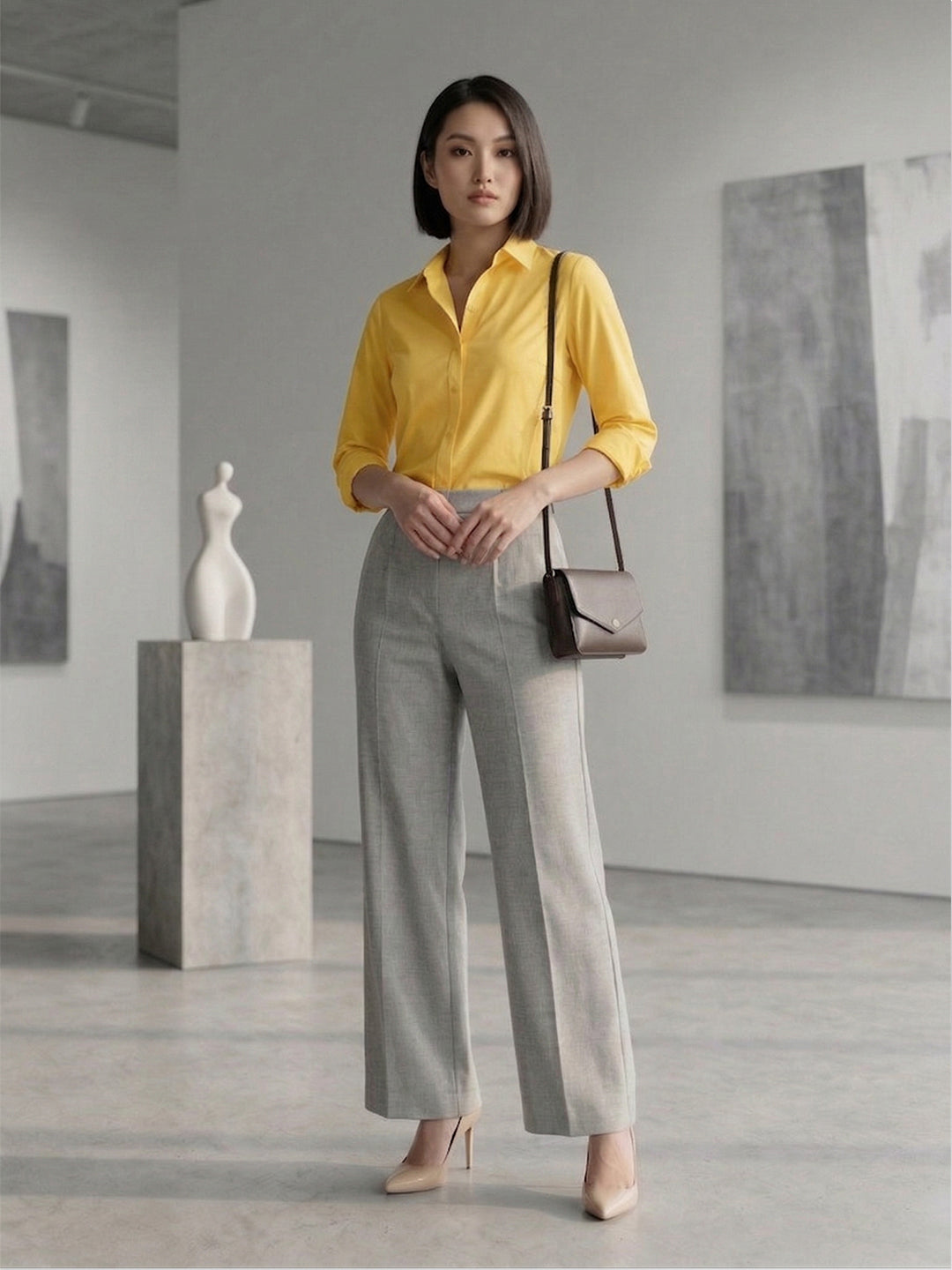 TrendiVastra Women Bottom Casual Wear in Grey bottom wear, modern design, front view