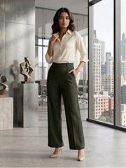 TrendiVastra Women Bottom Casual Wear in Green bottom wear, modern design, front view