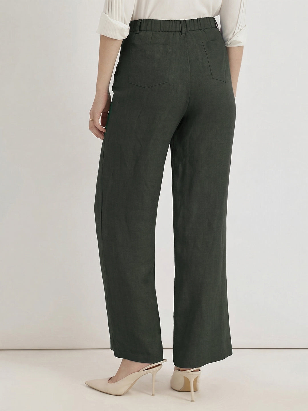 TrendiVastra Women Bottom Casual Wear in Green bottom wear, modern design, back view