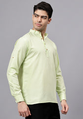 Men's Cotton Blend Slim Fit Short Kurta