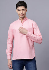 Men's Cotton Blend Slim Fit Short Kurta