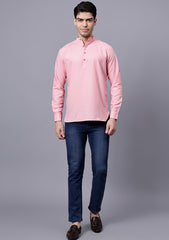 Men's Cotton Blend Slim Fit Short Kurta