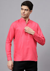 Men's Cotton Blend Slim Fit Short Kurta