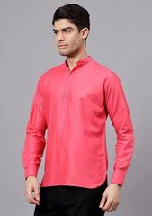 Men's Cotton Blend Slim Fit Short Kurta