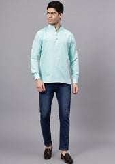 Men's Cotton Blend Slim Fit Short Kurta