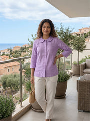 TrendiVastra Women Shirt Collar Office Wear Style 1 in Navy Blue shirt, modern design, collar, look 10 view