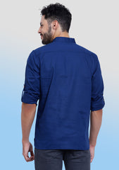 Regal Blue Cotton Kurta